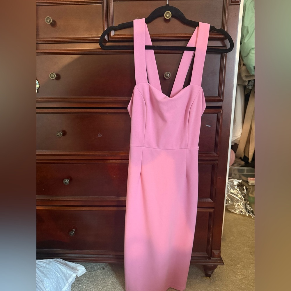 Hello Molly Pink Sheath V-Neck Dress